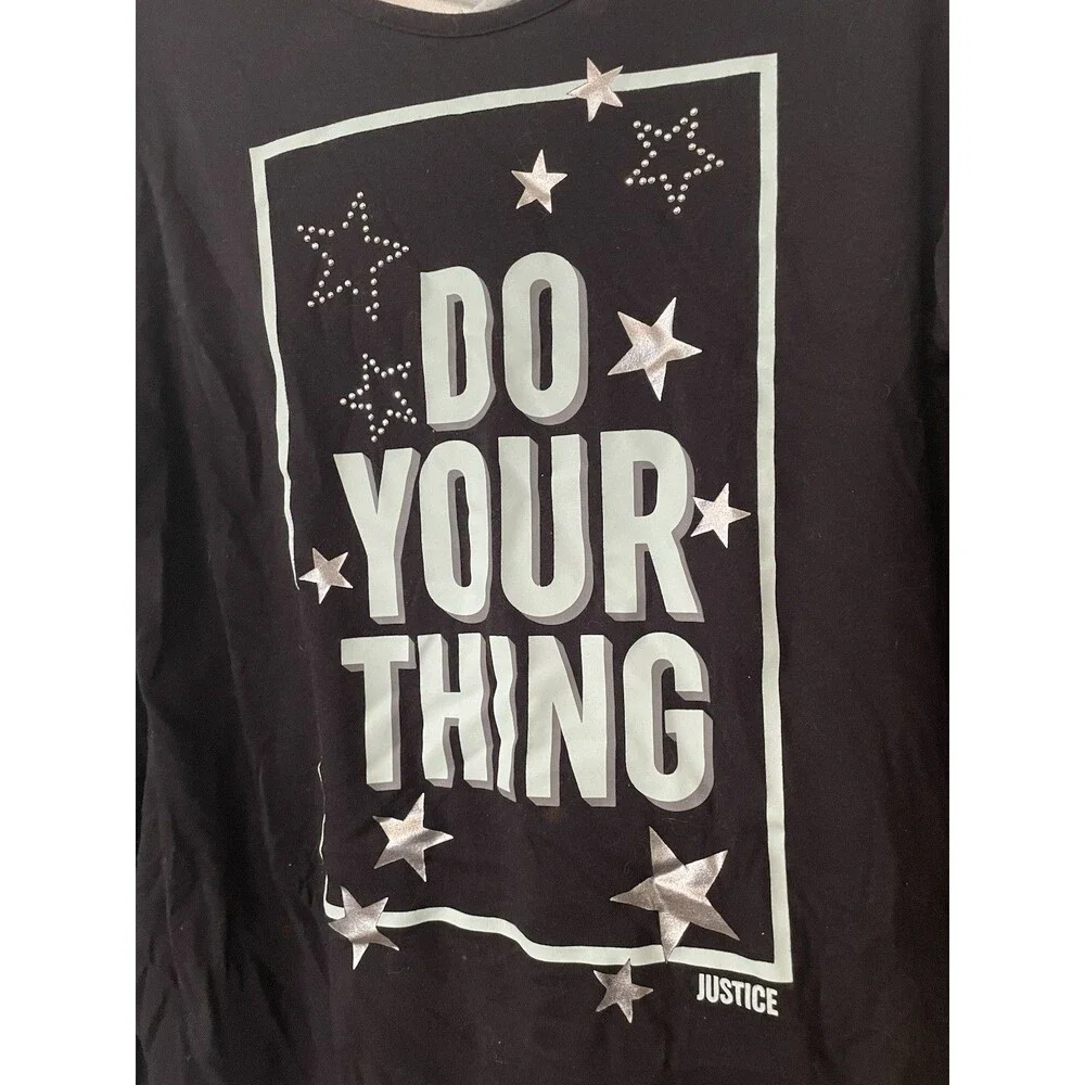 Justice Active Girls Long Sleeve Black Top 